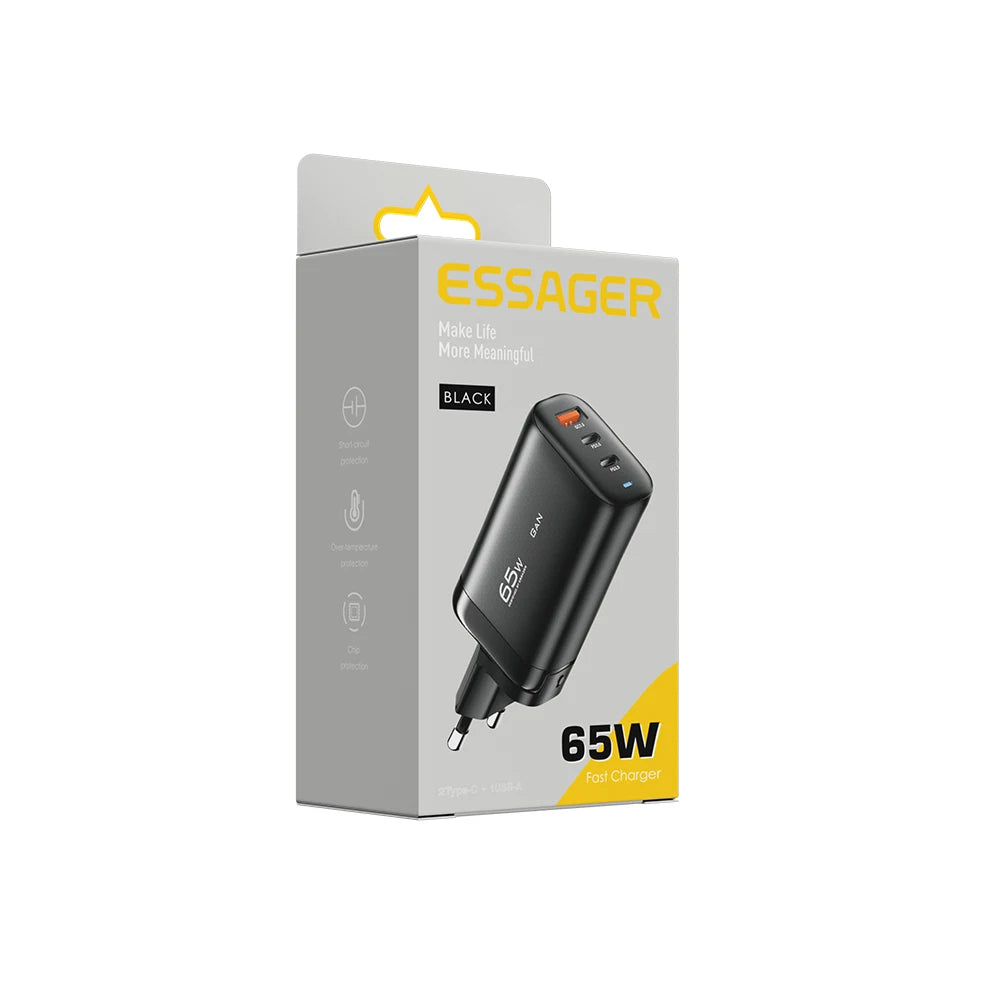 Essager 65W GaN USB-C Fast Charger – Laptop, Tablet & Phone