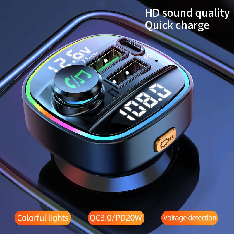 Bluetooth FM Transmitter & Fast Car Charger