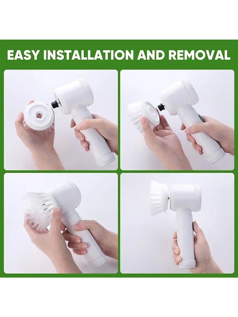 5-in-1 Electric Spin Scrubber – Bathroom & Tile Brush