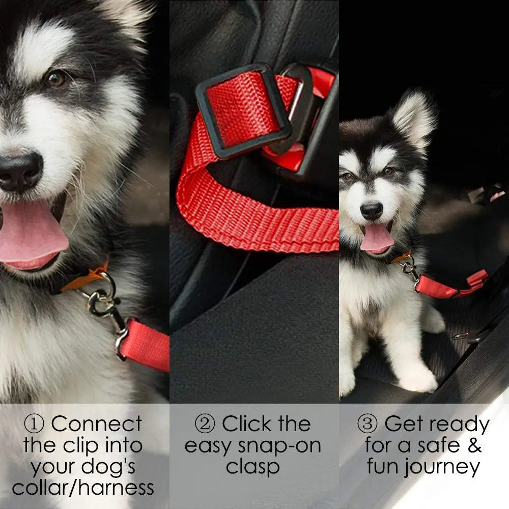 Dog Car Seat Belt – Adjustable Safety Leash