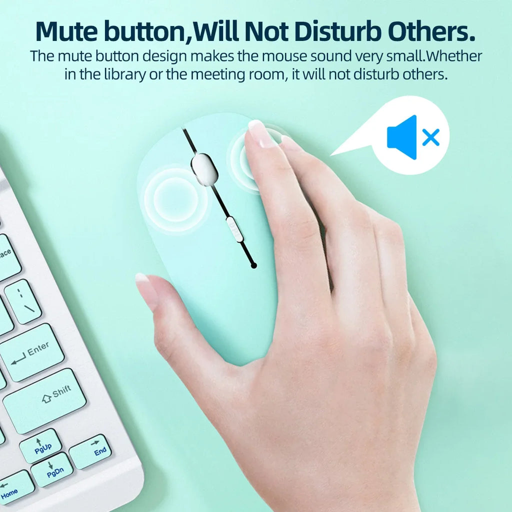 Silent Wireless Bluetooth Mouse – Slim & Portable