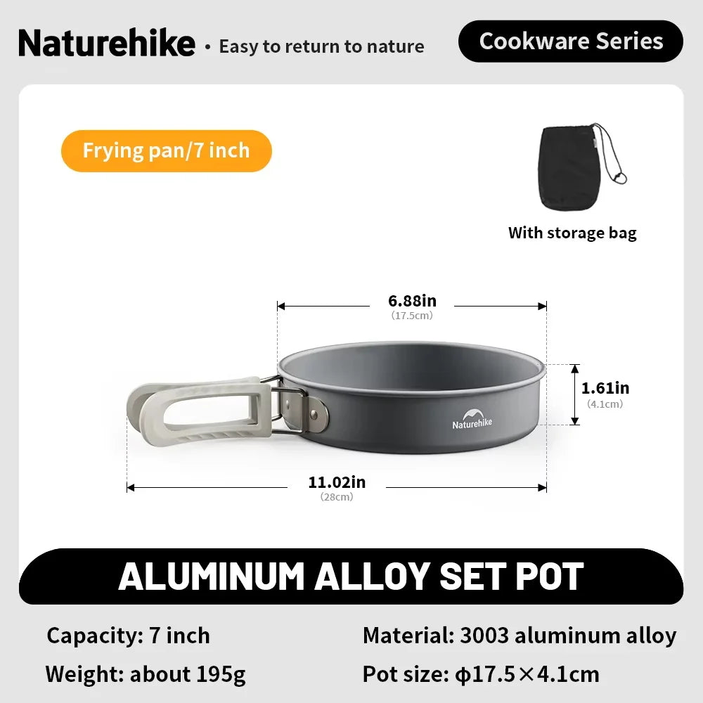 Camping Cookware Mess Kit – Portable Pot & Frying Pan Set
