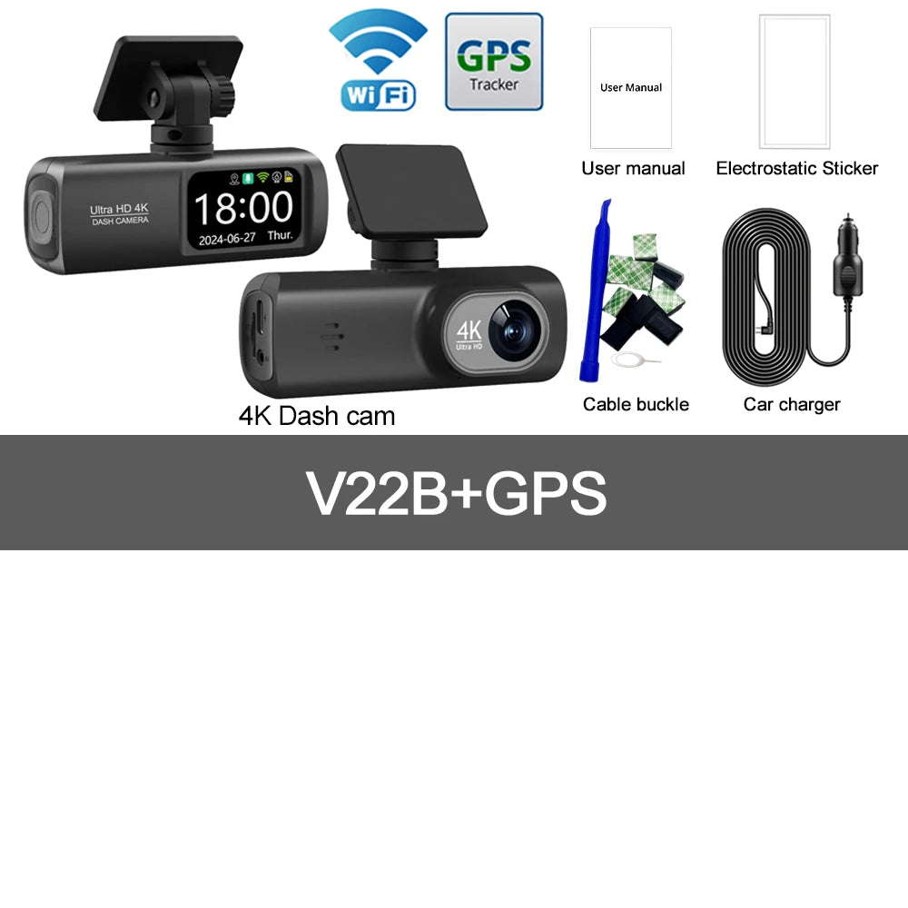 4K WiFi Dash Cam – Dual Lens