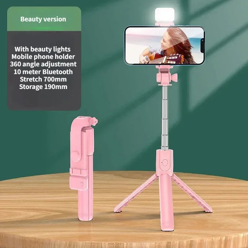 Selfie Stick Tripod with Fill Light – Wireless Remote