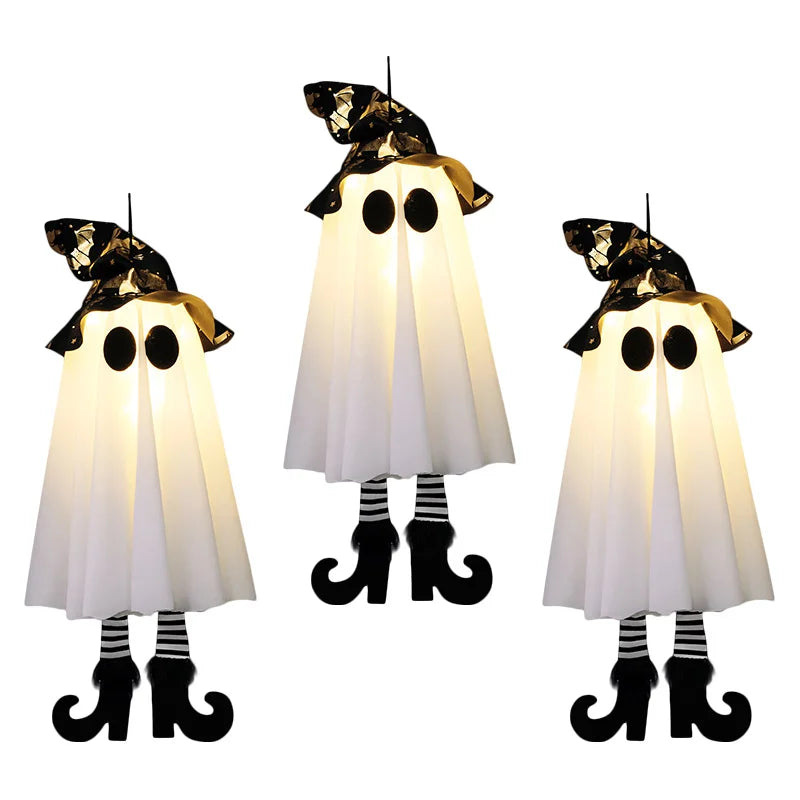 Light-Up Witch & Ghost Figures – Halloween Decor