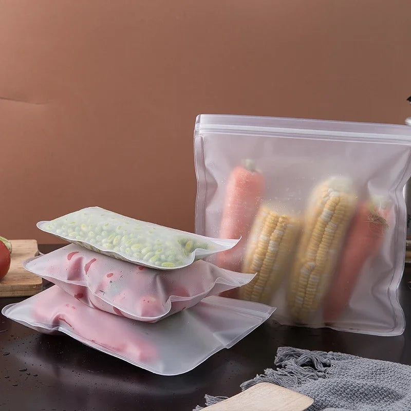 5-Piece Reusable Silicone Food Storage Bags – Leakproof
