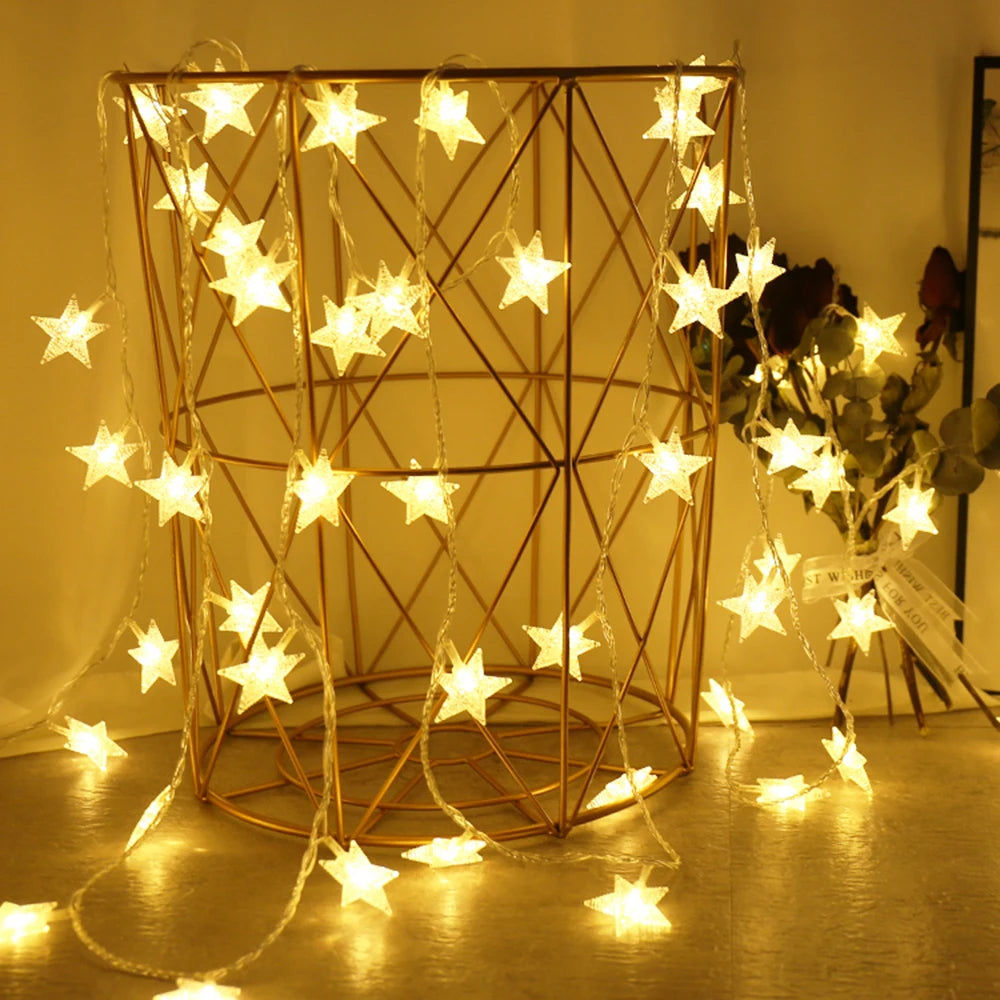 LED Star Fairy Lights – Indoor/Outdoor String Garland