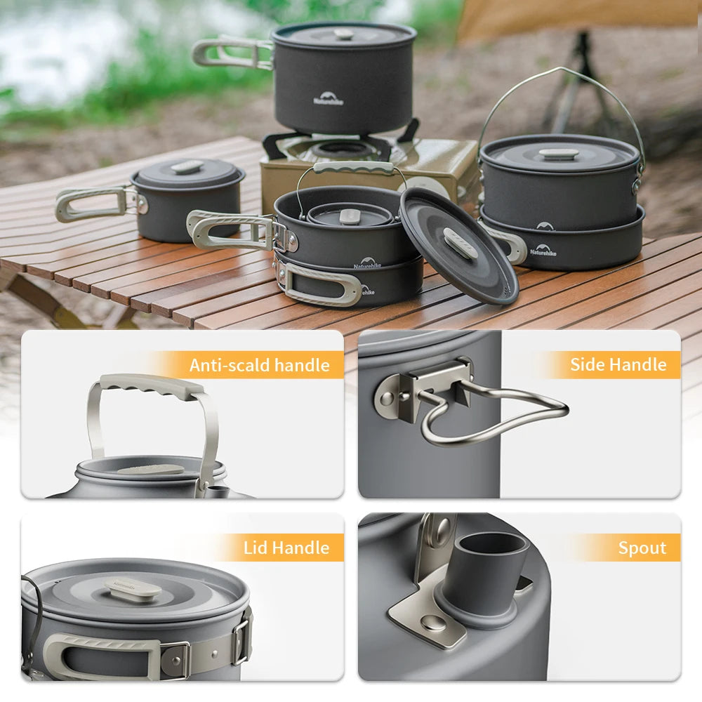 Camping Cookware Mess Kit – Portable Pot & Frying Pan Set