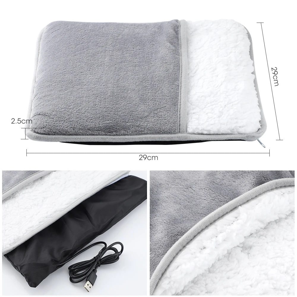 USB Heated Foot Warmer – Soft Plush, Washable