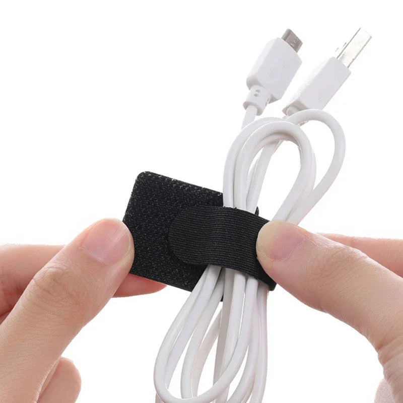 20-Pack Reusable Cable Management Straps – Self-Adhesive