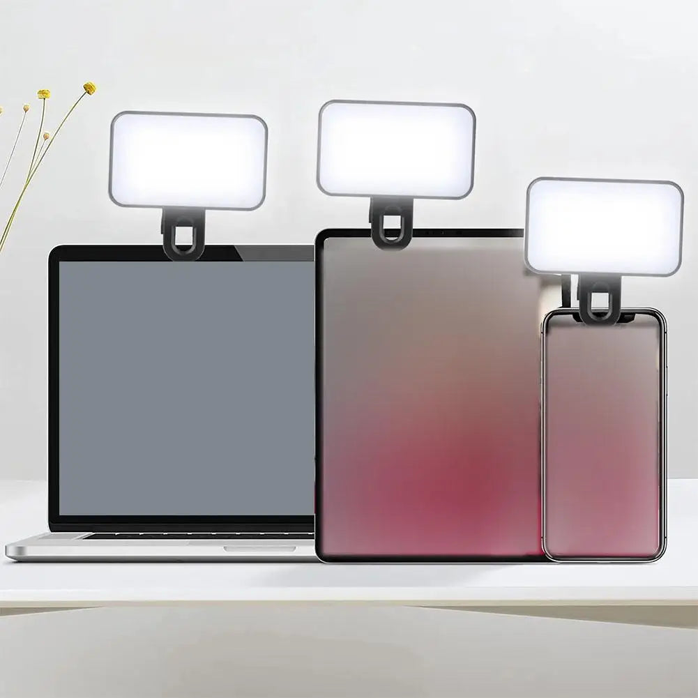 Clip-On Selfie Fill Light – 3 Modes, Rechargeable
