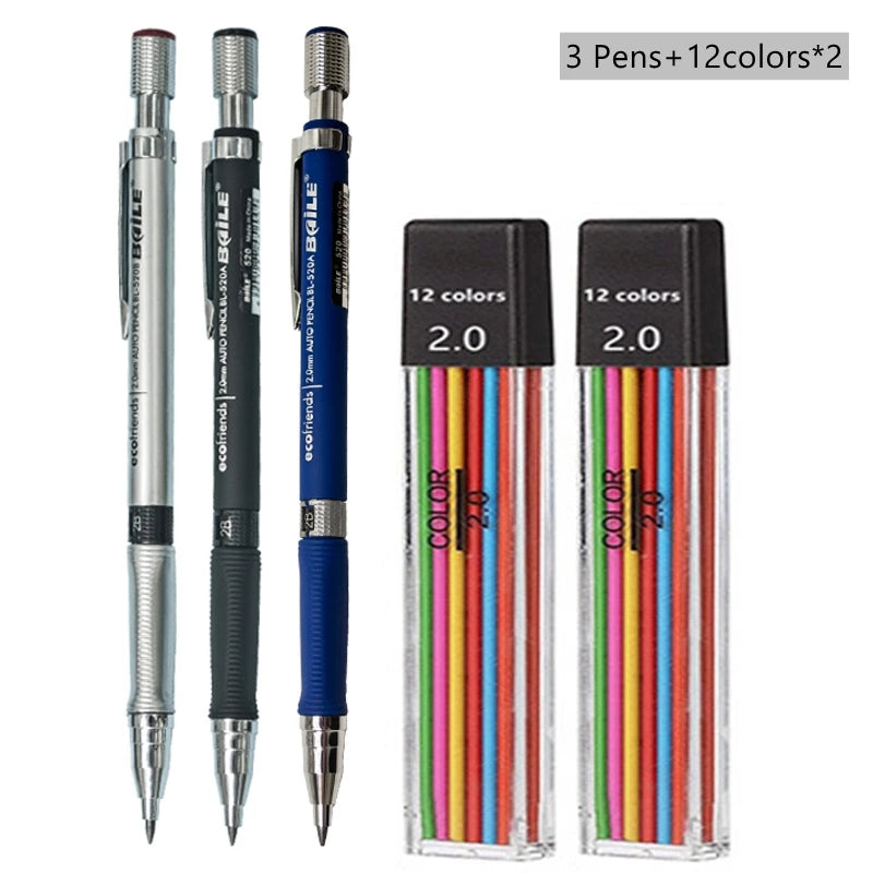 2.0 mm Mechanical Pencil Set with Lead Refills
