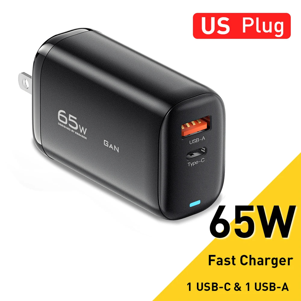 Essager 65W GaN USB-C Fast Charger – Laptop, Tablet & Phone