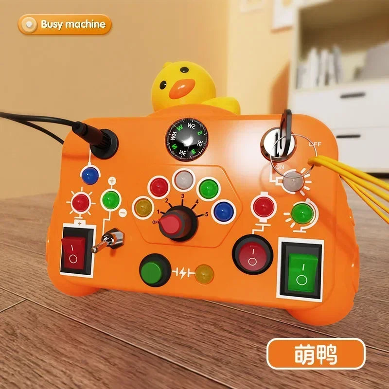 Montessori Busy Board with LED Lights & Switches