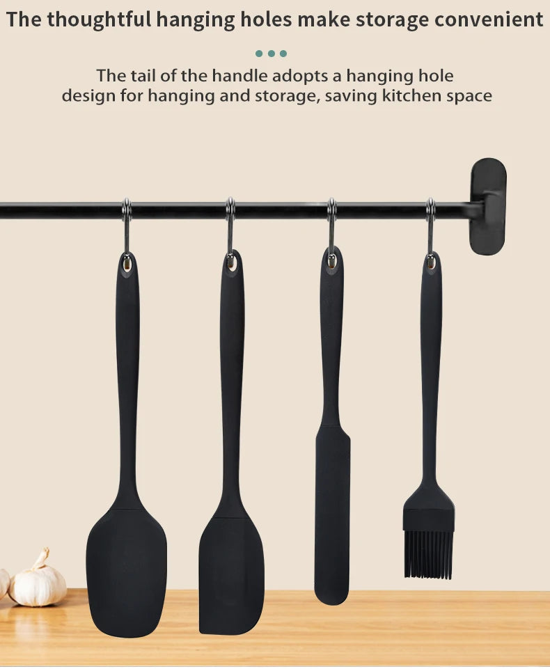 6-Piece Silicone Baking Utensil Set – Spatulas, Scraper & Brush