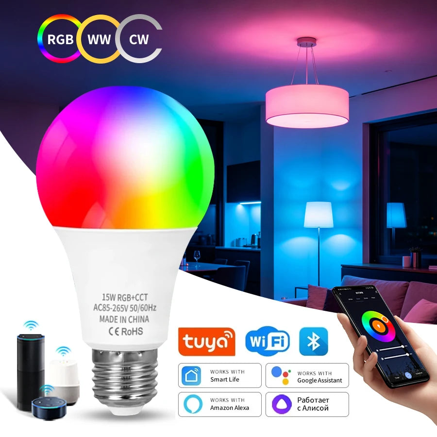 Smart RGB LED Bulb – WiFi & Bluetooth, Alexa & Google Voice Control