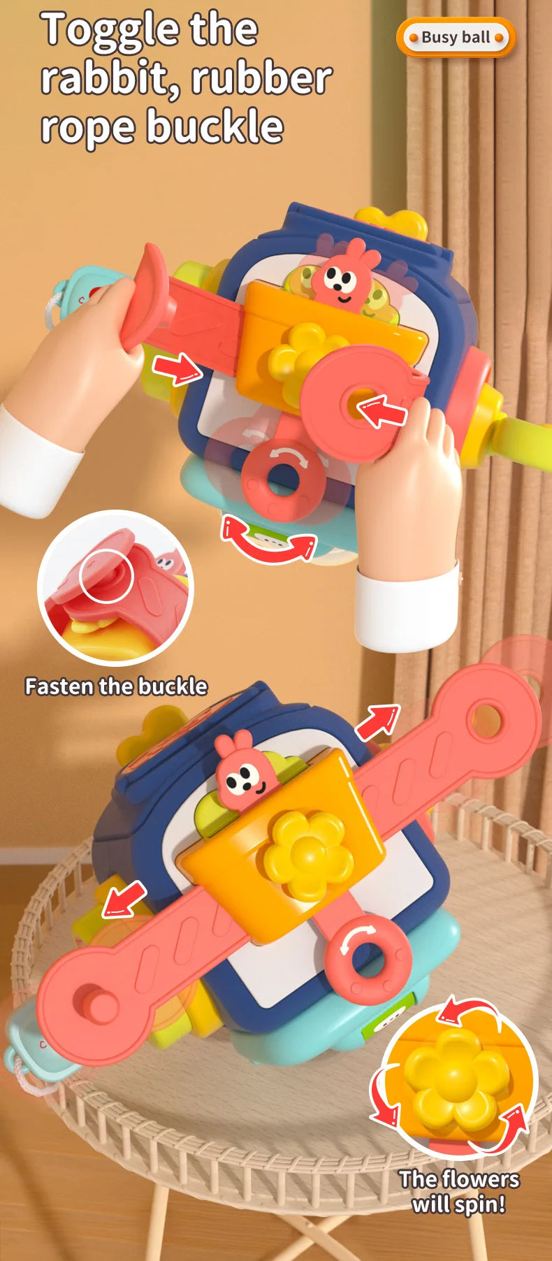 Montessori Busy Board Cube – Sensory Learning Toy for Toddlers