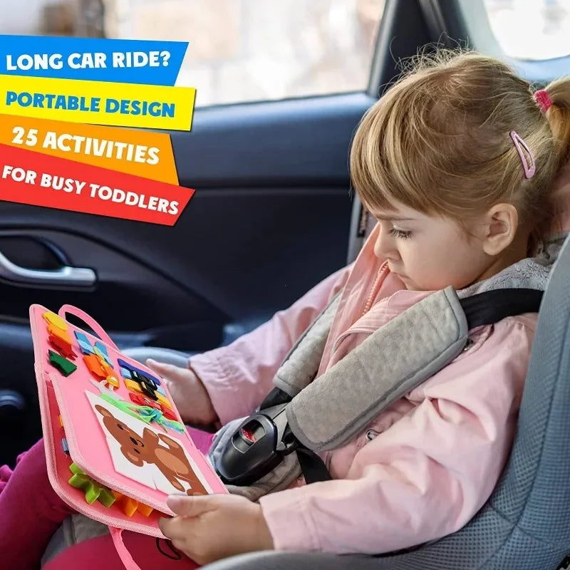Montessori Felt Busy Book – Quiet Travel Activity Toy
