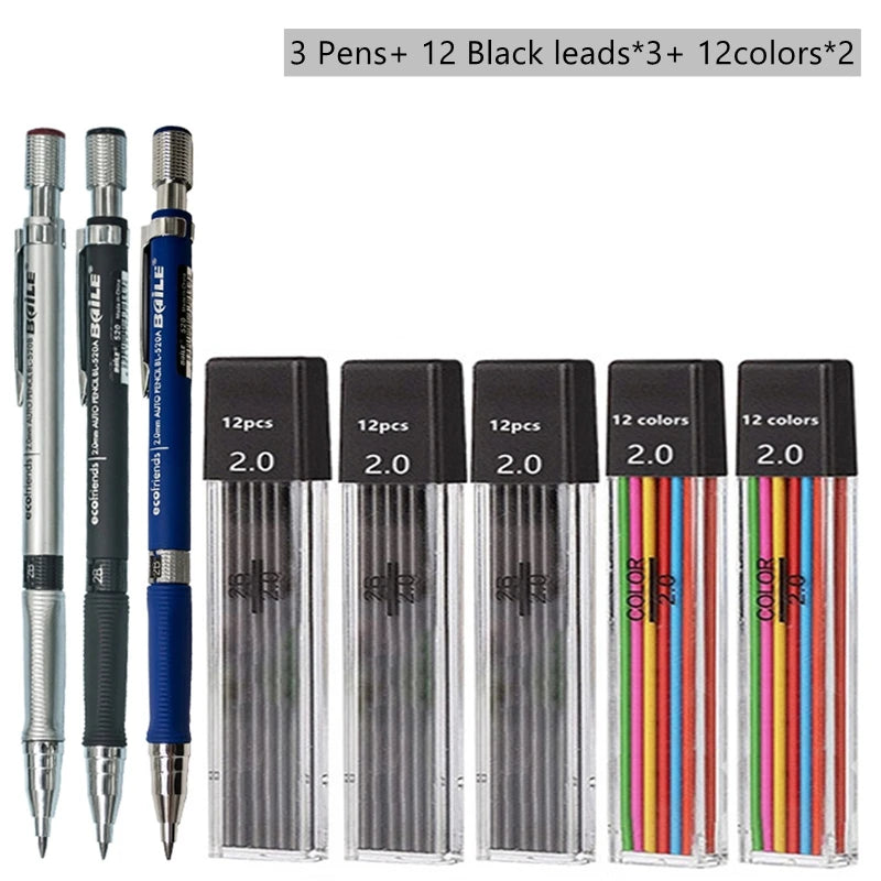 2.0 mm Mechanical Pencil Set with Lead Refills