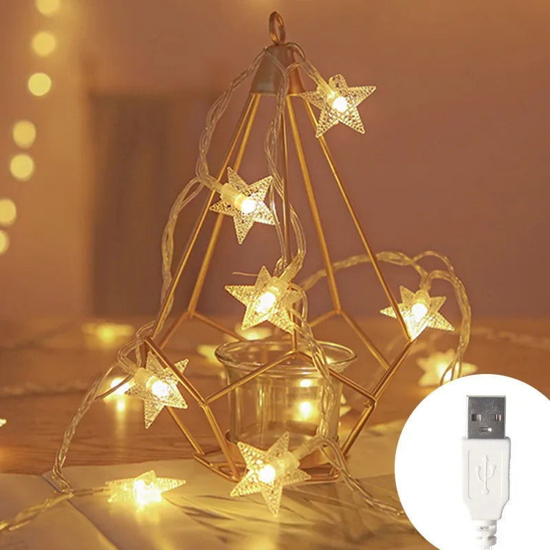 LED Star Fairy Lights – Indoor/Outdoor String Garland