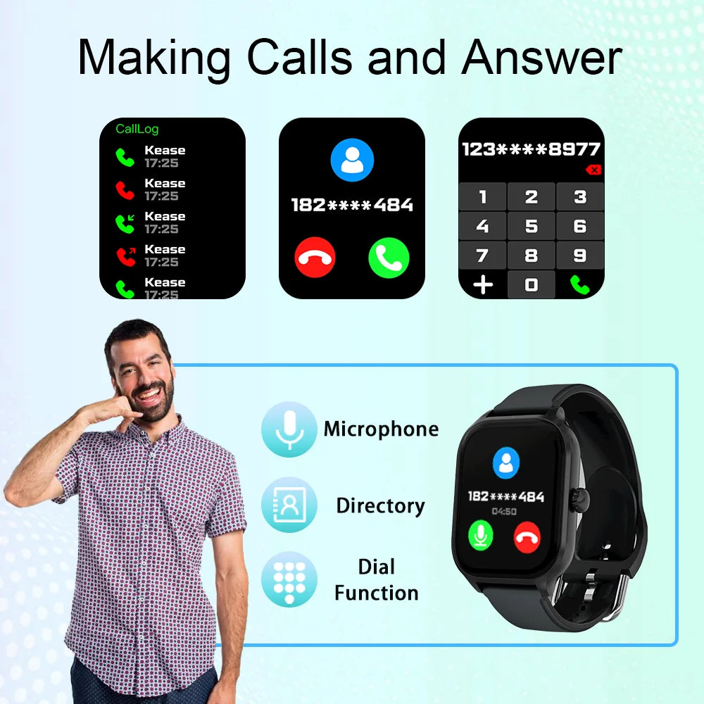 H9 Smartwatch – Bluetooth Calls, Heart Rate & SpO2, Calorie Tracking