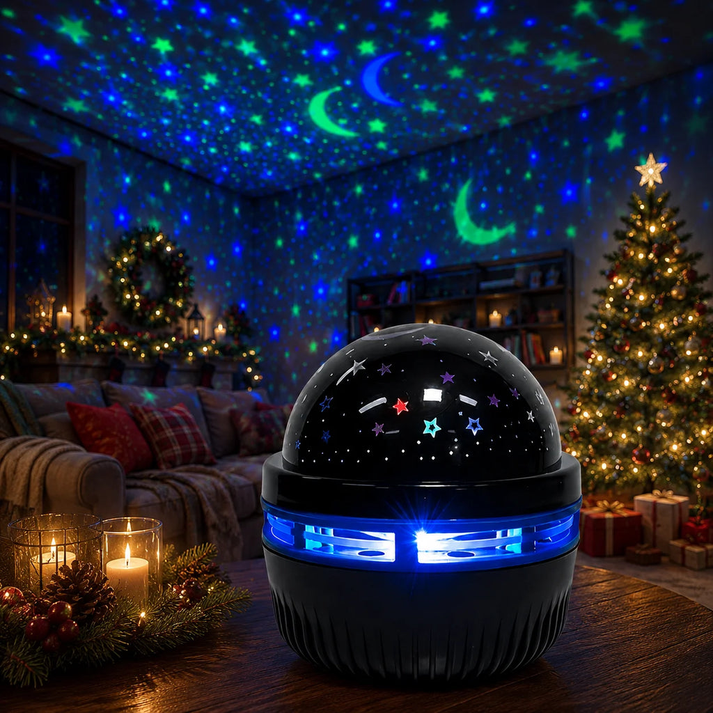 Galaxy Star Projector Night Light – Moon & Stars RGB