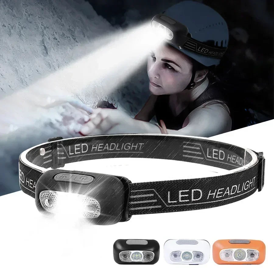 Rechargeable LED Headlamp with Motion Sensor – Super Bright