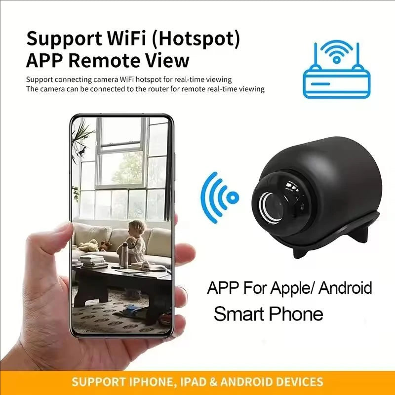 Mini WiFi Security Camera – 1080P, Night Vision, Motion Detection