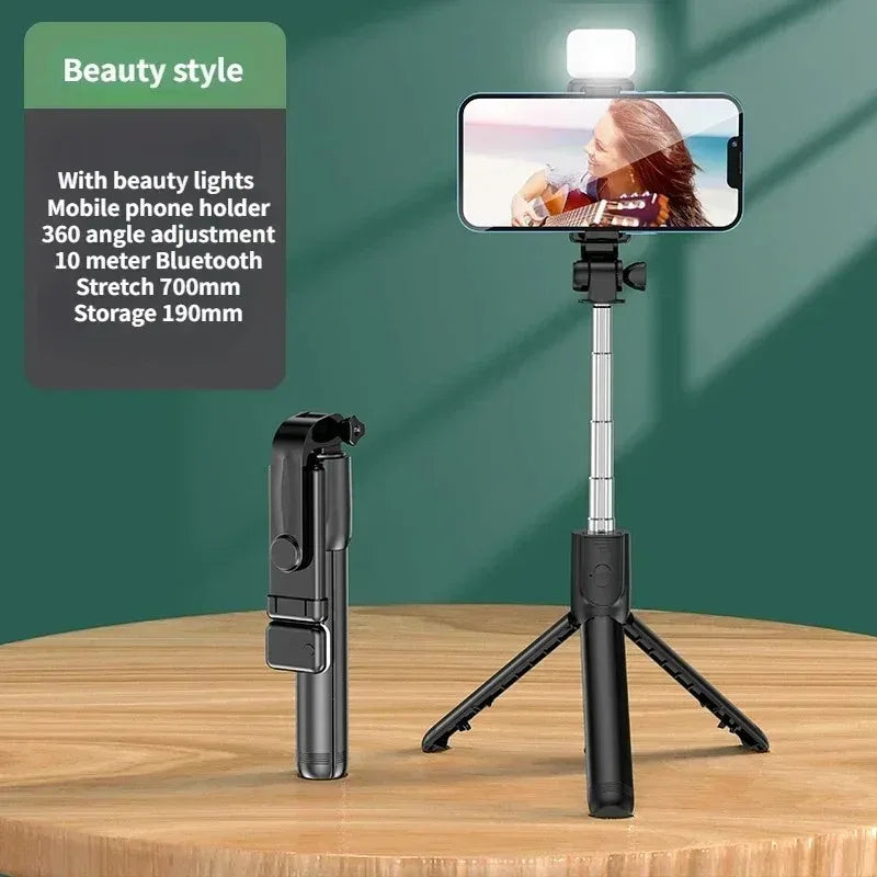 Selfie Stick Tripod with Fill Light – Wireless Remote
