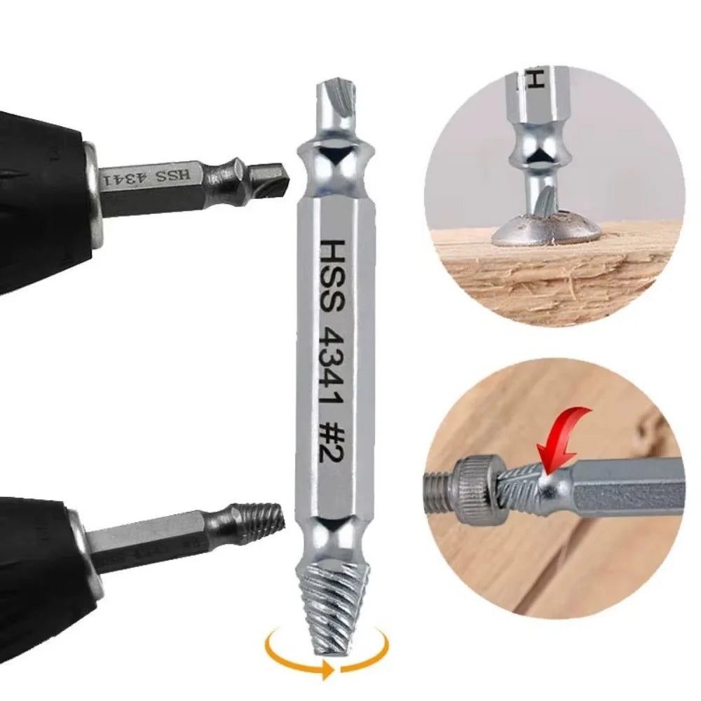 6-Piece Screw Extractor Set – Remove Stripped Screws