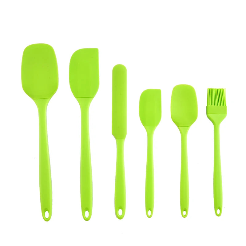 6-Piece Silicone Baking Utensil Set – Spatulas, Scraper & Brush