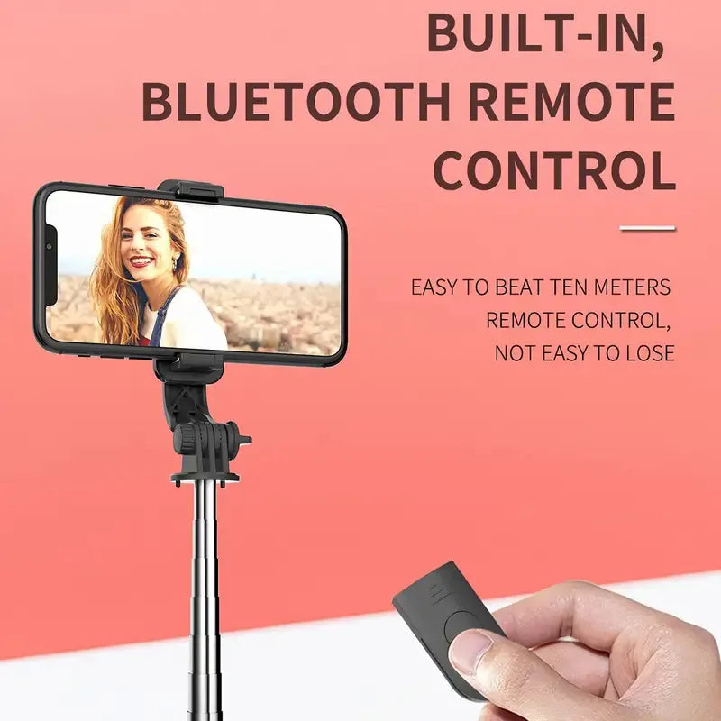 Selfie Stick Tripod with Detachable Bluetooth Remote