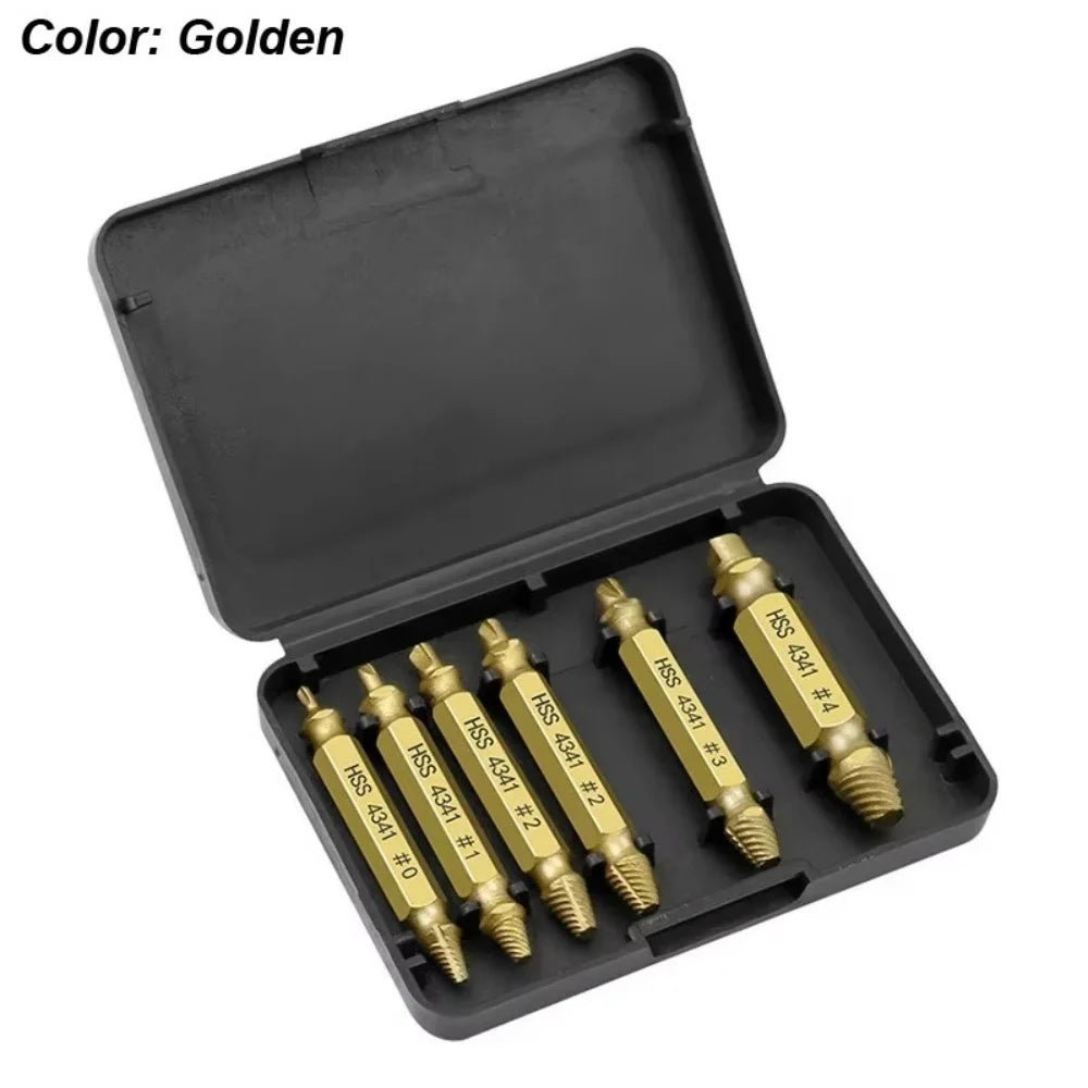 6-Piece Screw Extractor Set – Remove Stripped Screws