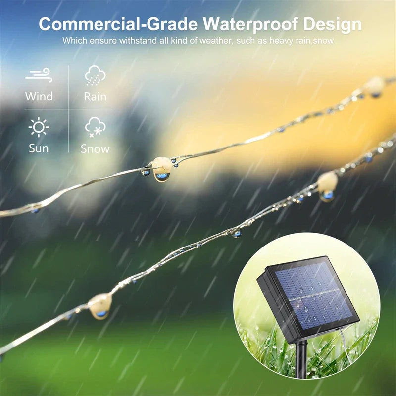 Solar Outdoor Fairy String Lights – Waterproof