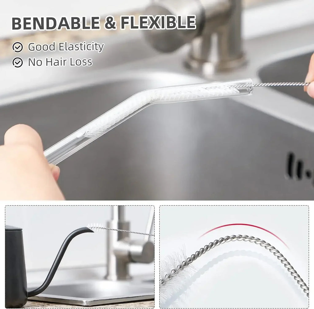 Reusable Straw & Tube Cleaning Brush Kit