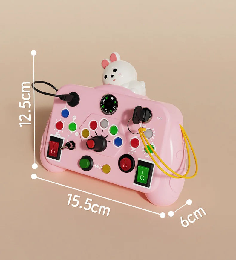 Montessori Busy Board with LED Lights & Switches