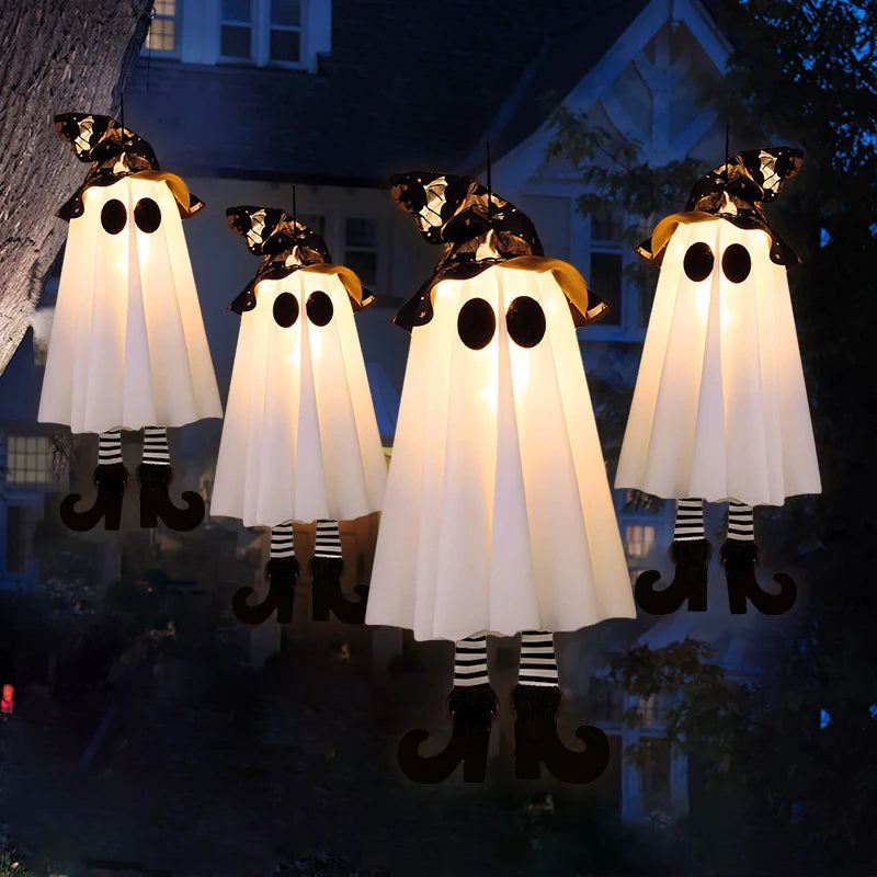 Light-Up Witch & Ghost Figures – Halloween Decor