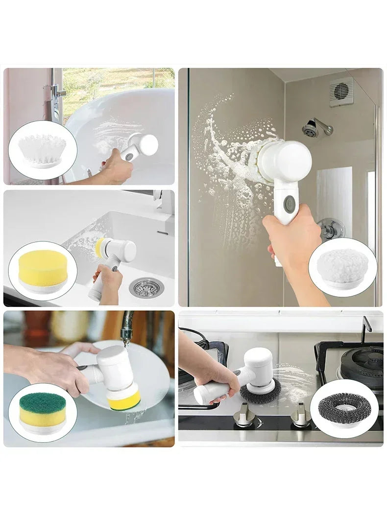 5-in-1 Electric Spin Scrubber – Bathroom & Tile Brush