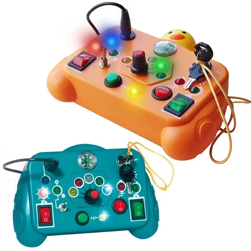 Montessori Busy Board with LED Lights & Switches