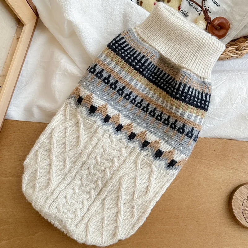 Vintage Knit Dog Sweater – Small & Medium Dogs