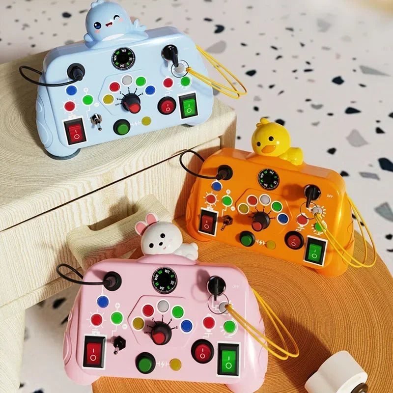 Montessori Busy Board with LED Lights & Switches