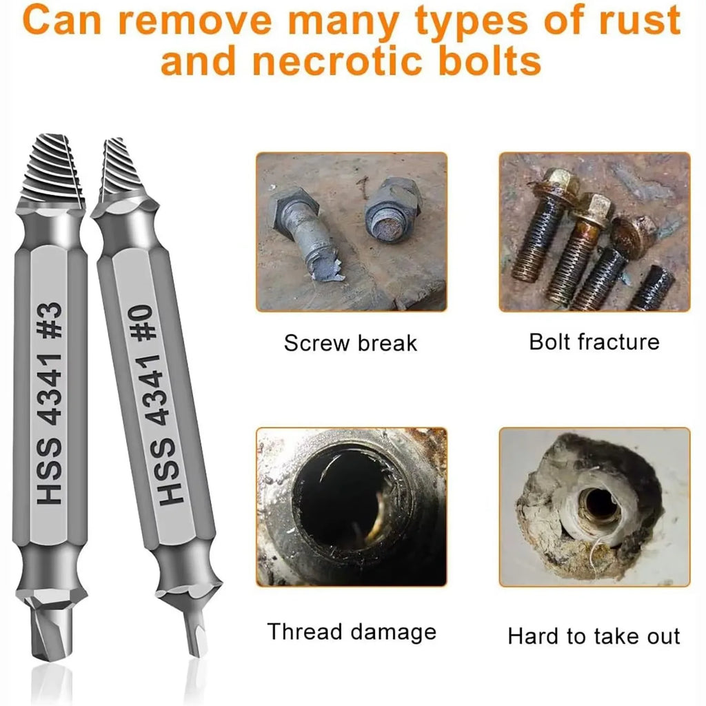 6-Piece Screw Extractor Set – Remove Stripped Screws