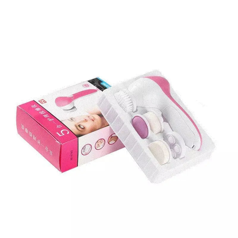 5-in-1 Electric Facial Cleansing Brush – Rechargeable Face Spa