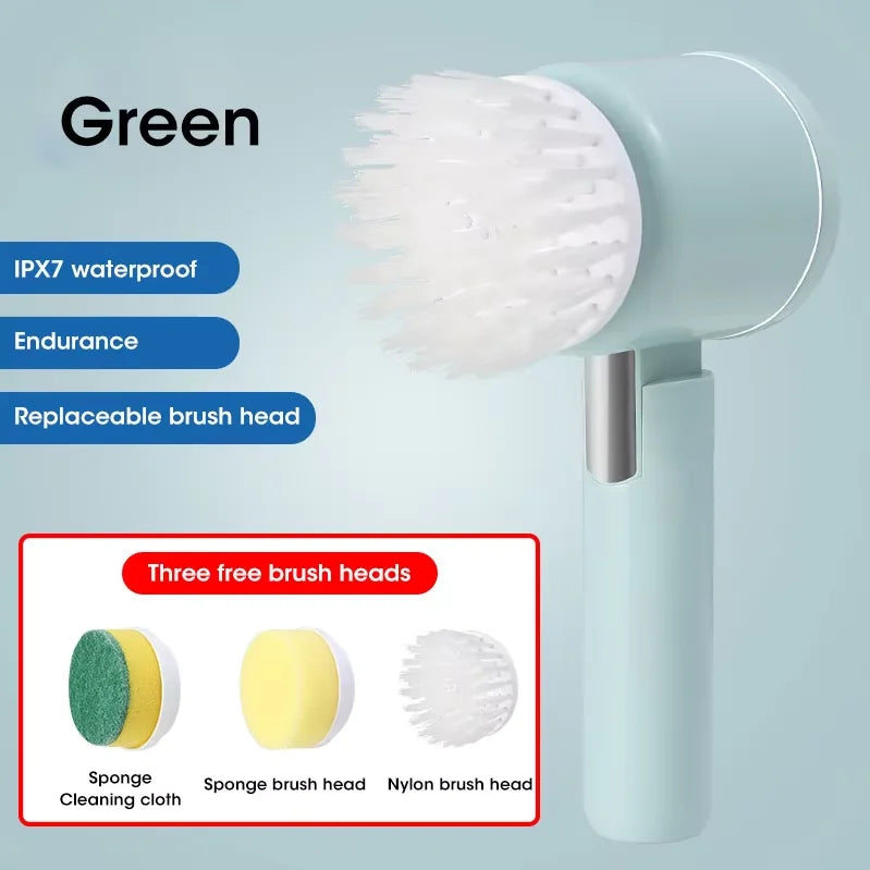 5-in-1 Electric Spin Scrubber – Bathroom & Tile Brush