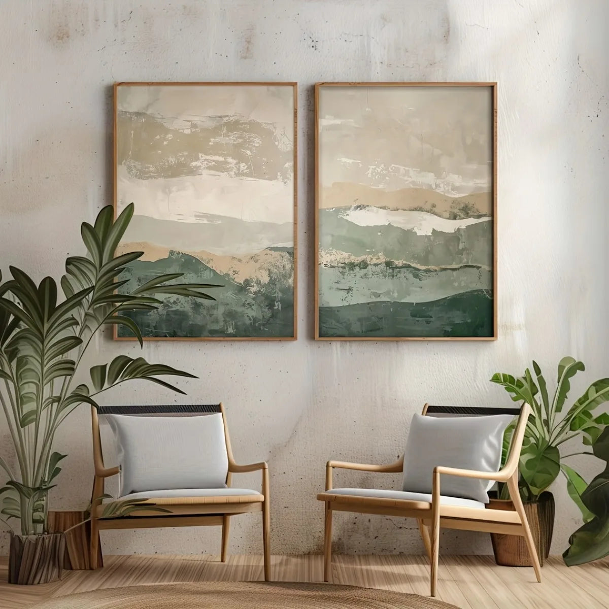 Abstract Mountain Canvas Wall Art (Set of 2)