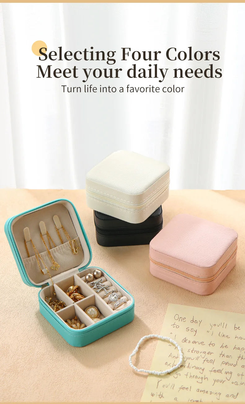 Portable Mini Jewelry Travel Case – PU Leather Organizer