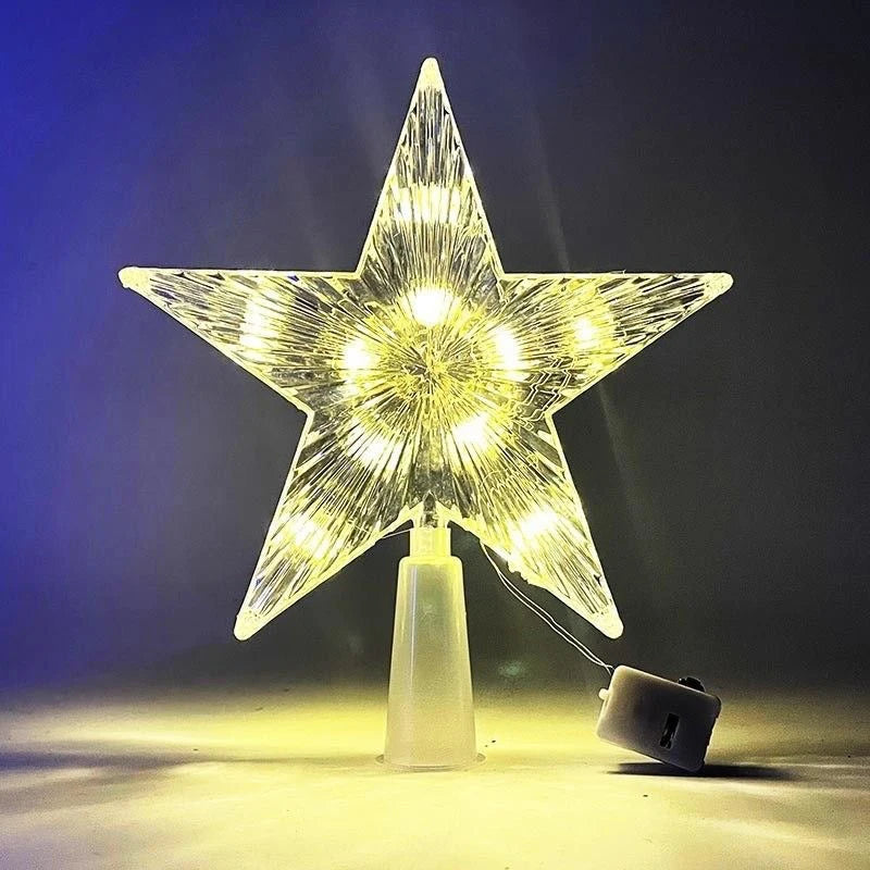 Glitter Star Christmas Tree Topper – 15 cm