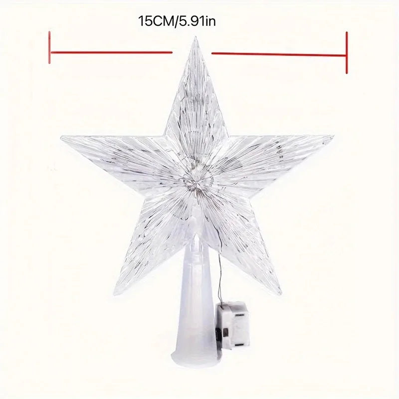 Glitter Star Christmas Tree Topper – 15 cm