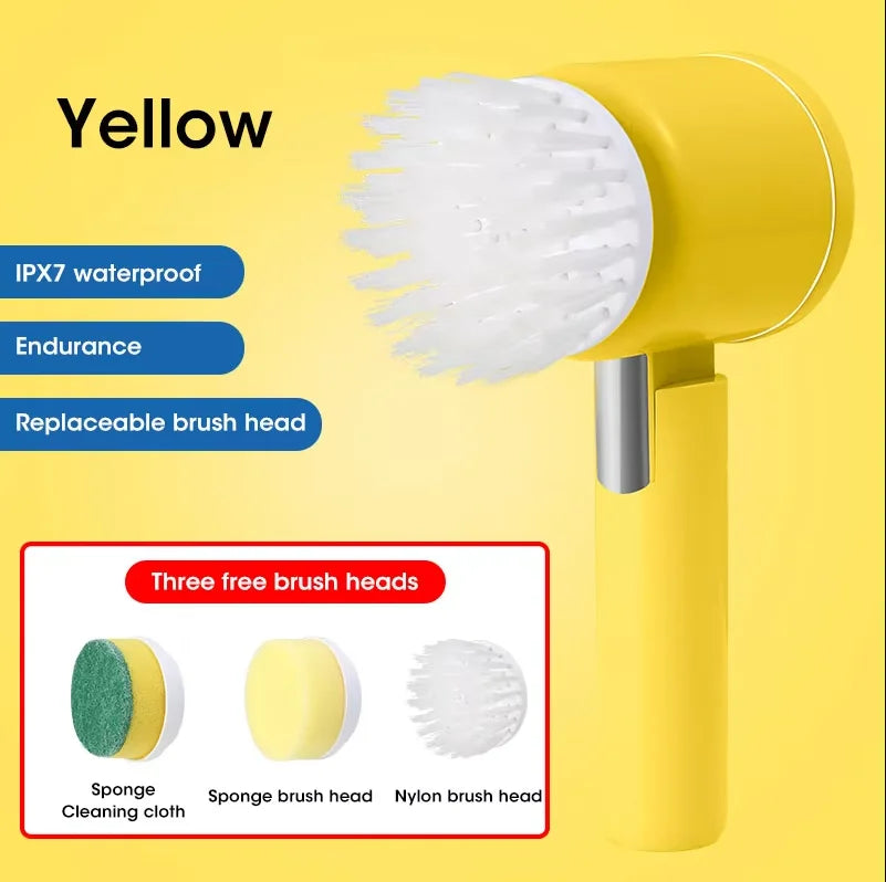 5-in-1 Electric Spin Scrubber – Bathroom & Tile Brush