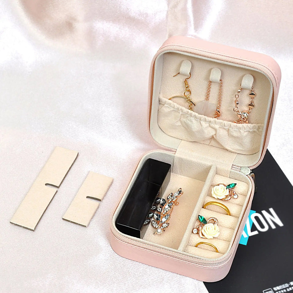 Portable Mini Jewelry Travel Case – PU Leather Organizer